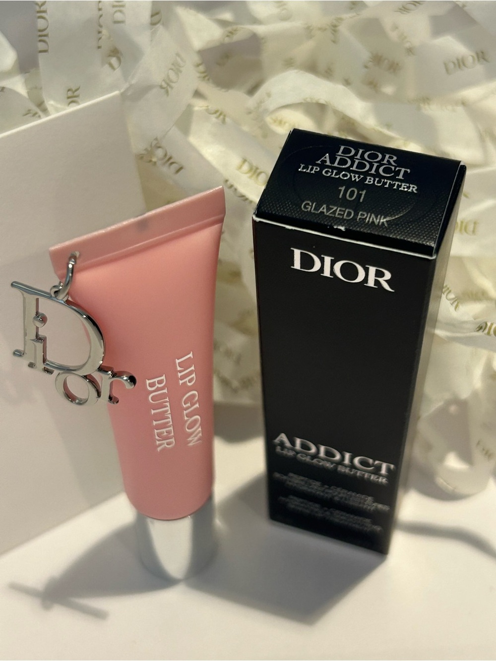 Dior Lip Glow Butter 101 Glazed Pink – Sheer Pink Balm NIB